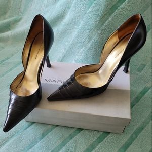 Vintage Marc Fisher 8M Black Leather 4" Heels 'Frisk'